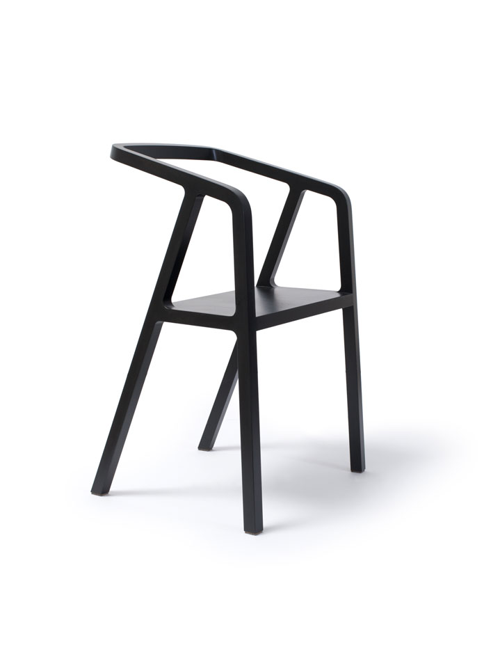 Black edition of the A-Chair by Austrian industrial designer Thomas Feichtner.
