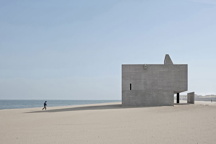 The Seashore Library, minimalist architectural design by Vector Architects on the beach of Beidaihe, Qinhuangdao, China.