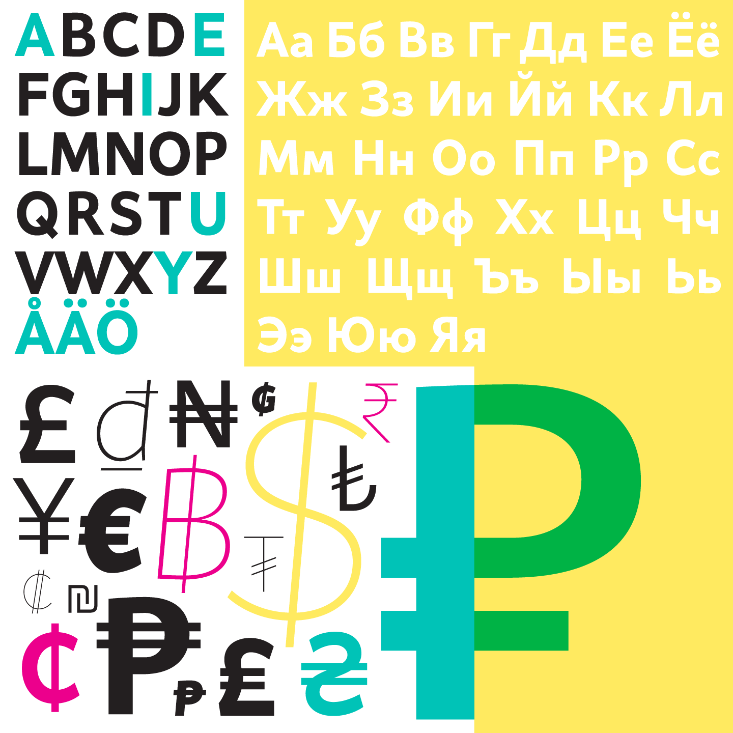 Latin letters vs Cyrillic letters plus special characters.