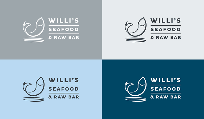 Seafood restaurant logo versions.