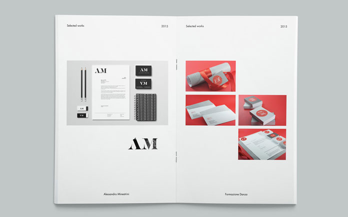 The brochure includes some examples of branding projects.