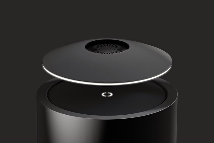 The tweeter levitates freely over the sub-woofer base.