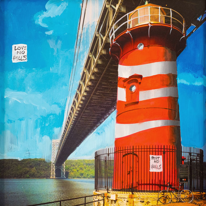 Little Red Lighthouse - photo and painting.