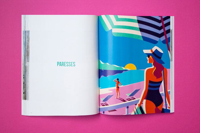 Malika Favre has created a series of editorial illustrations for this travel brochure.