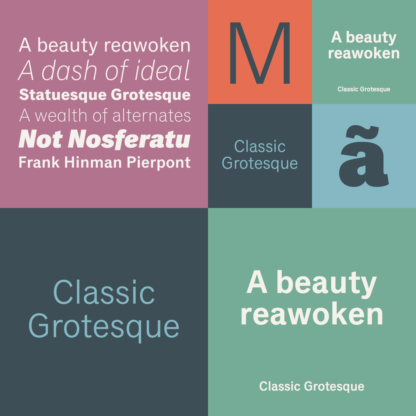 Classic Grotesque font family by Rod McDonald for Monotype.