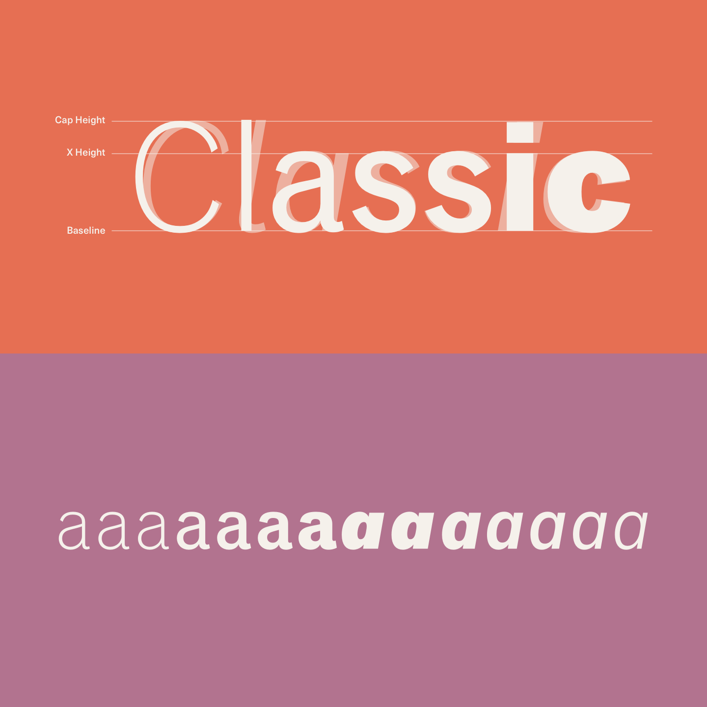 Classic Grotesque is a traditional font family with a modern face.