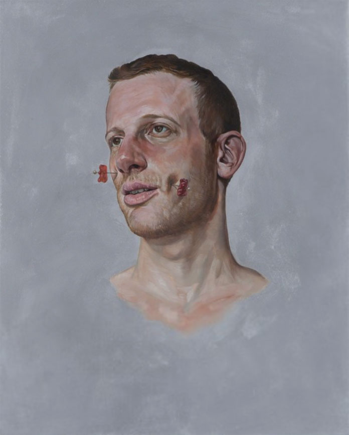 Mask - Sweet, oil on panel portraiture by artist Erik Thor Sandberg from 2015.