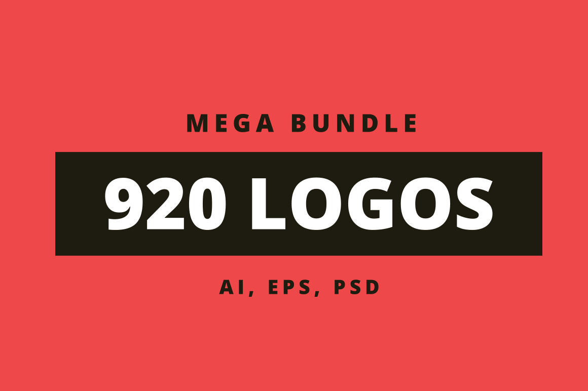 Mega bundle 920 logos - AI, EPS, PSD files.