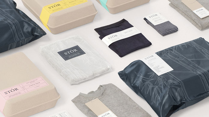 Graphic design by London based agency Socio Design for subscription clothing service, STÓR.