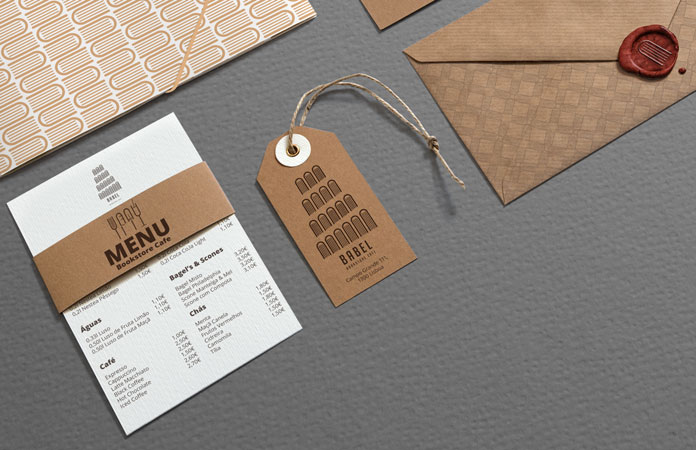 Close up of some branding materials.
