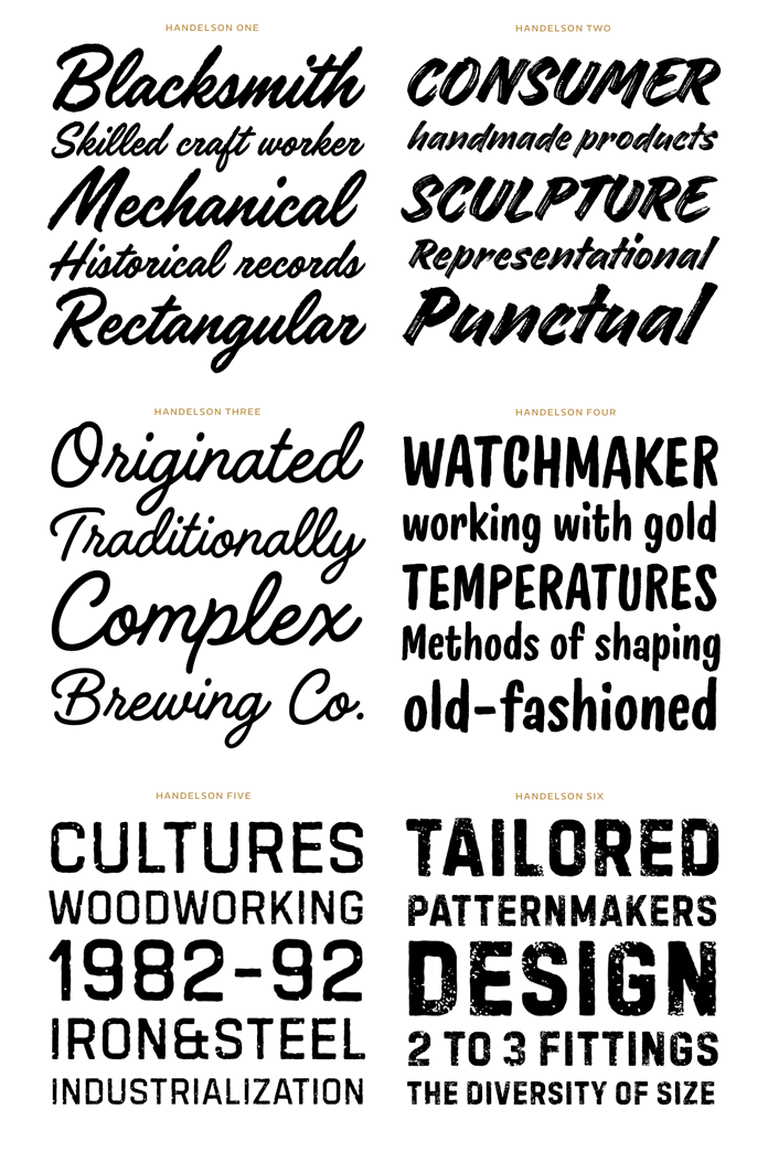 Samples of all 6 fonts.