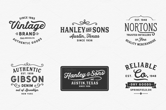 Vintage inspired logos and badges.