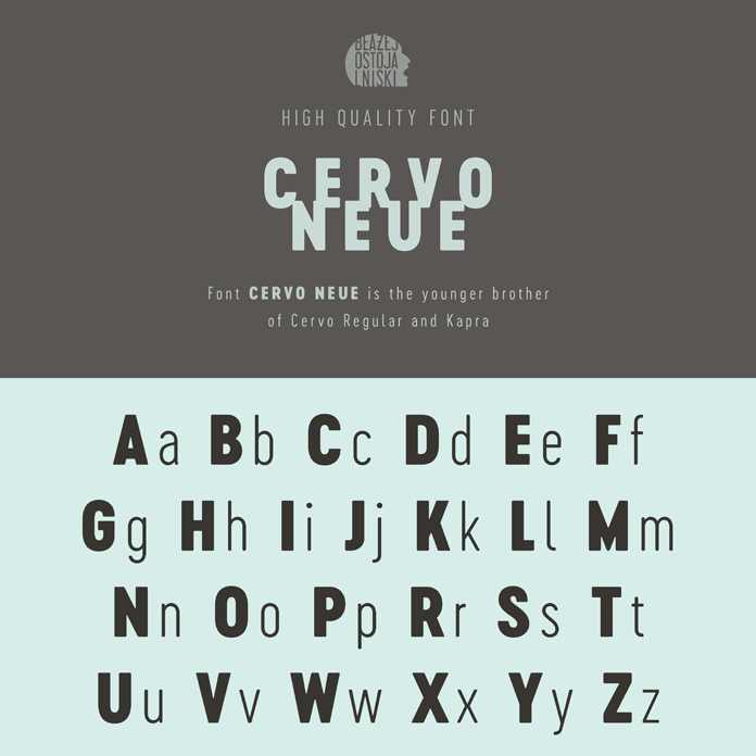 Cervo Neue, a narrow sans serif font family with round edges from Typoforge Studio.