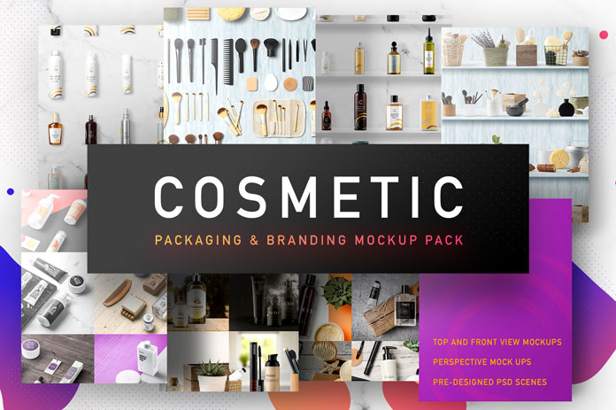 Cosmetic packaging mockups for branding.