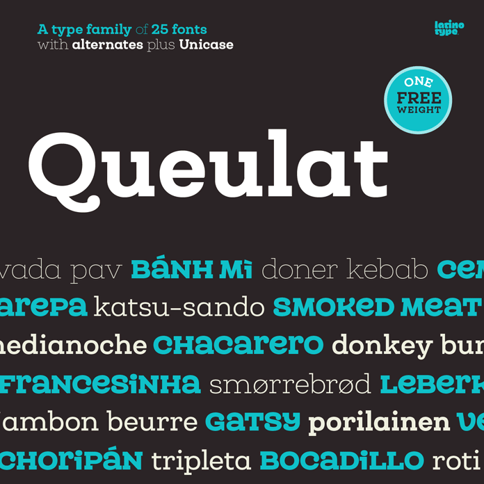 Queulat font family from Latinotype.