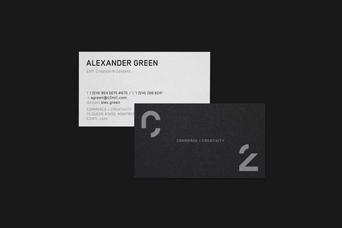 Business cards designed by studio 26 Lettres.