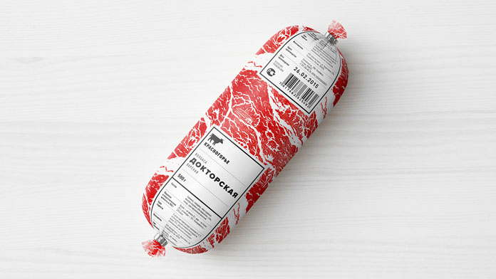 Sausage packaging design.