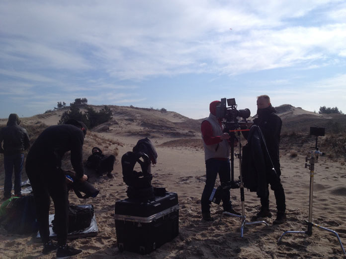 Music video shoot in the dunes of Poland.