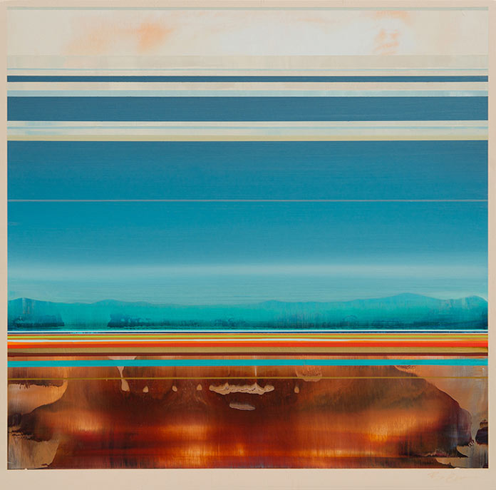 Micah Crandall-Bear – Scoria, acrylic on canvas, 24″ x 24″, from the Telluric series.