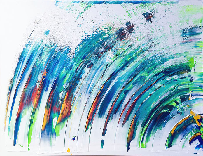 Rainbow – work by Isabelle Beaubien acrylic and resin on canvas.
