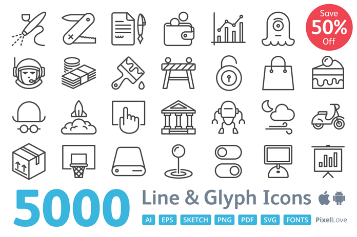 Pixel Love – 5000 icons for iOS and Android.