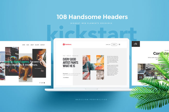 108 handsome headers for any purpose and type of website.