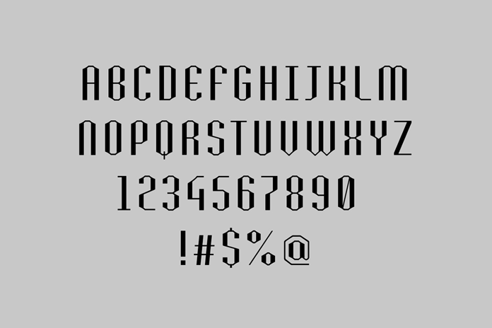 Custom typeface.