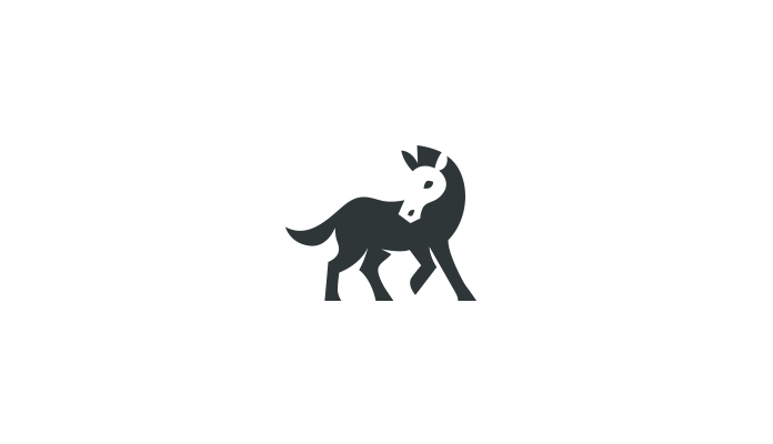 Negative space animal logo