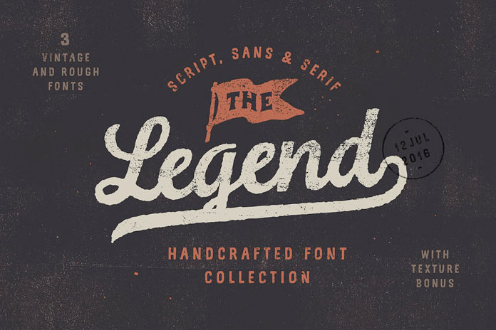The Legend font trio plus bonus textures.