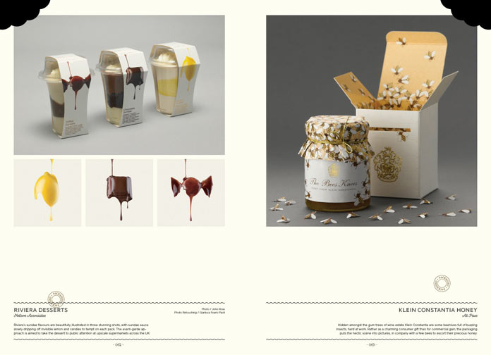 Riviera Desserts packaging by Nelson Associates and Klein Constantia Honey packaging by Alt Pace.
