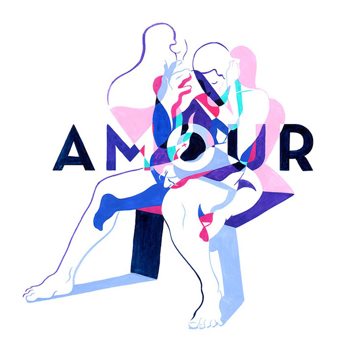 'Amour' – this work combines delicate lines and typography.
