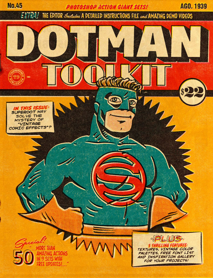 DotMan ToolKit – Vintage comic effects for Adobe Photoshop.
