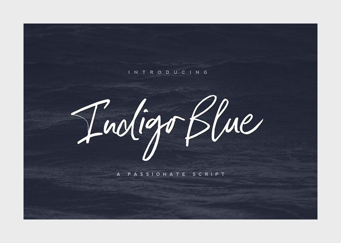 Indigo Blue font by Nicky Laatz.