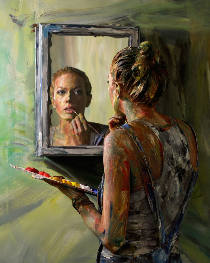 Alexa Meade – Portrait 1 – The Untitled Space – Self Reflection exhibit