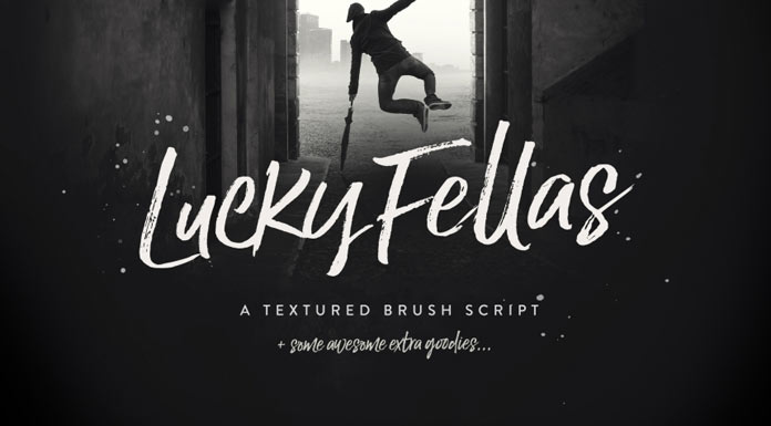 Lucky Fellas, a textured brush script by Nicky Laatz.