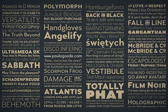 Versatile font family with 9 stylistic sets plus italics.