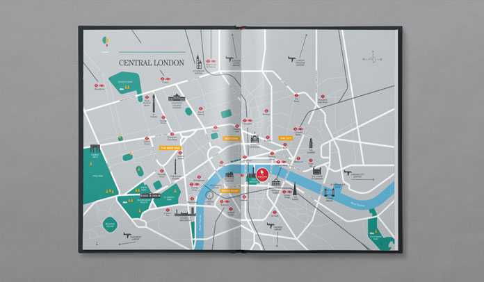 London map illustration.