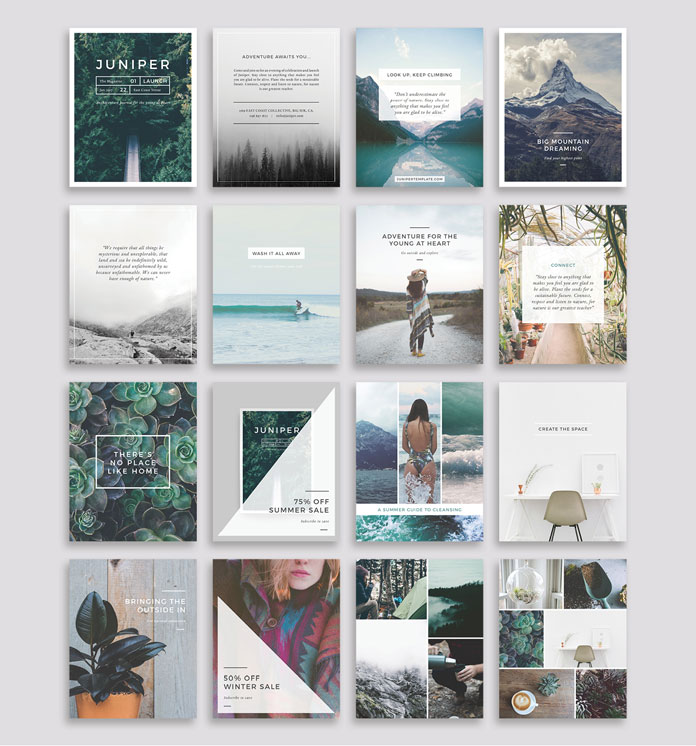 Vertical templates optimized for blogs and Pinterest.