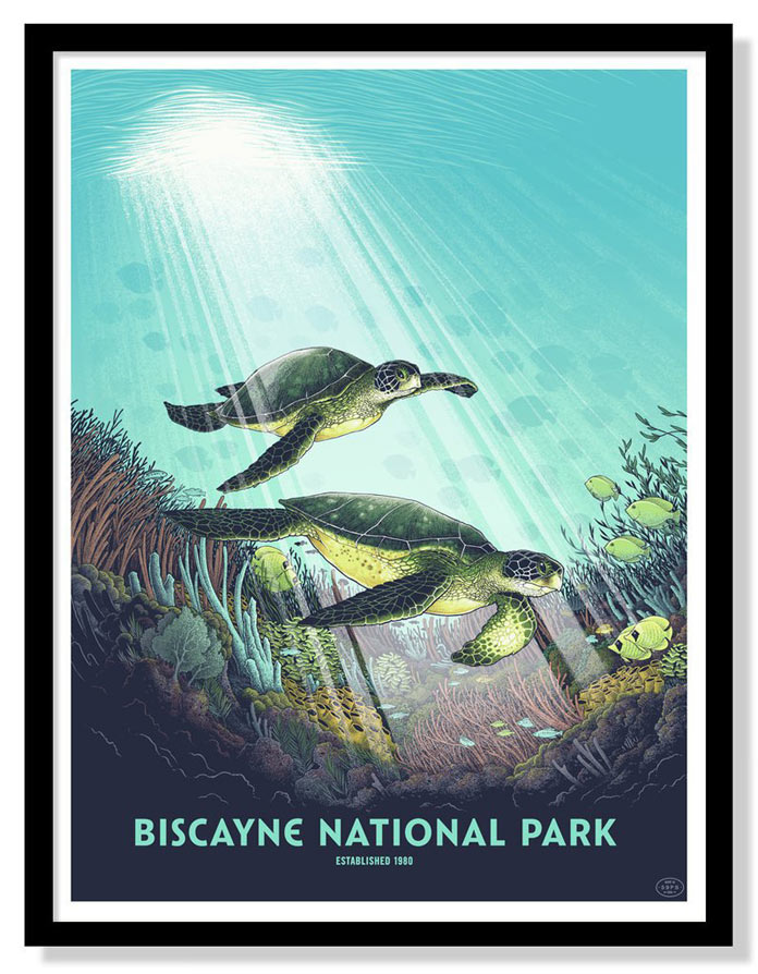 Biscayne National Park – Silk screen print by Justin Santora.