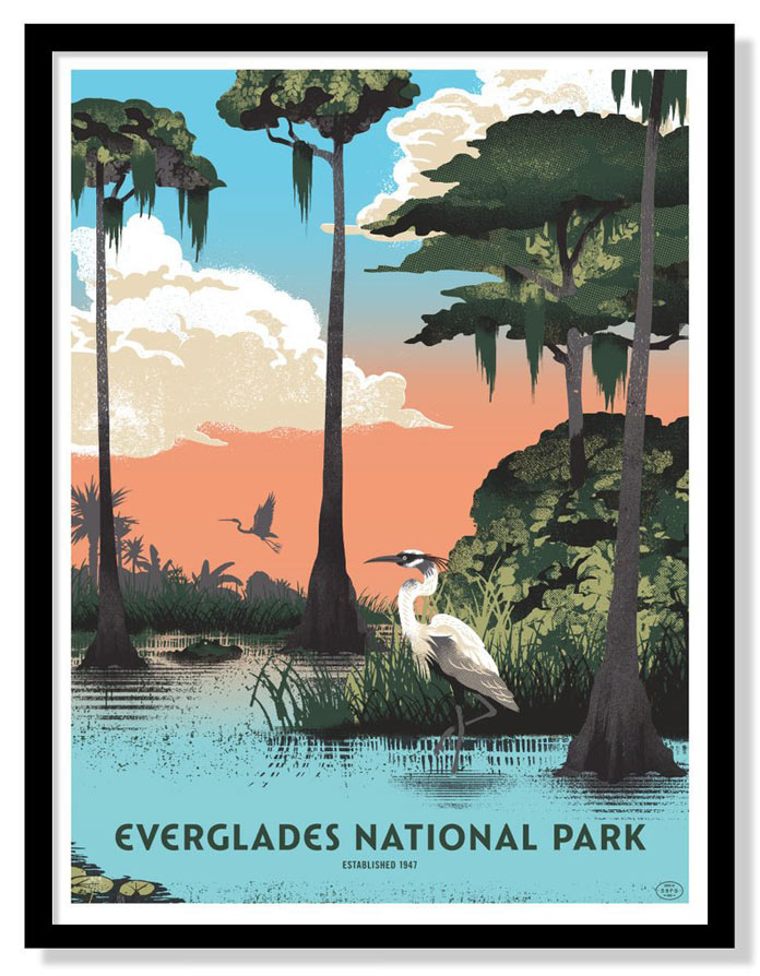 Everglades National Park – Six color screen printed poster by Two Arms Inc.