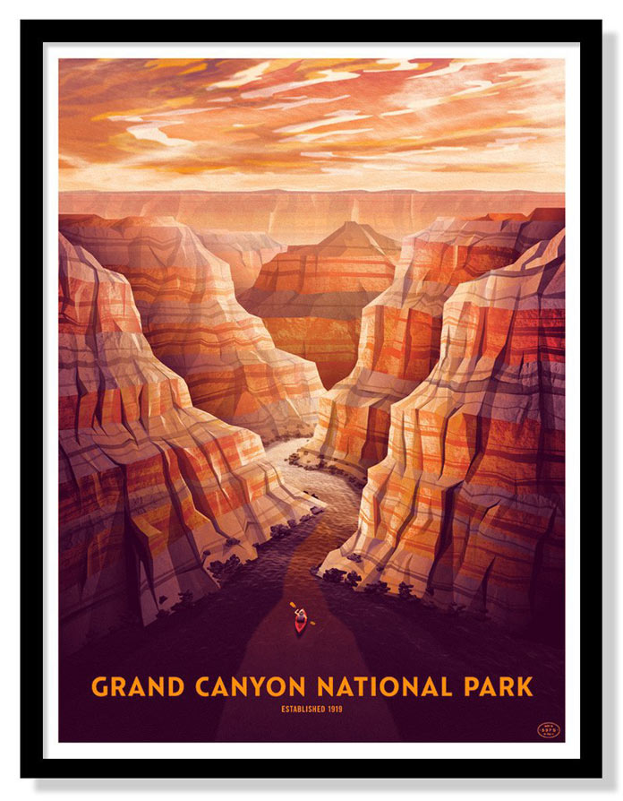 Grand Canyon National Park – Four color screen print by DKNG Studios from the 59 Parks Print Series.