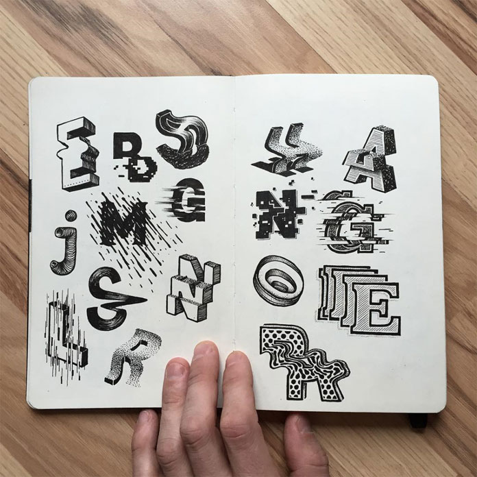 Typographic drawings.