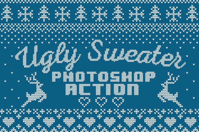 Christmas sweater Photoshop action.