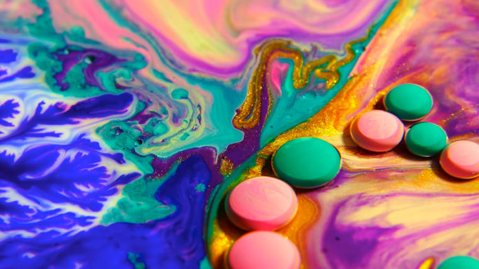 Vibrant colorful liquids.