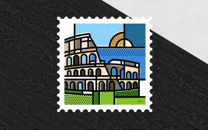 Rome stamp.