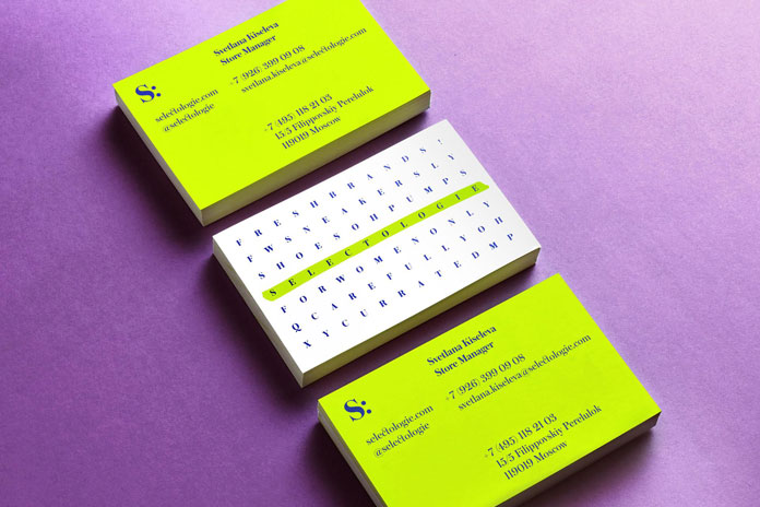 Two-sided business cards.