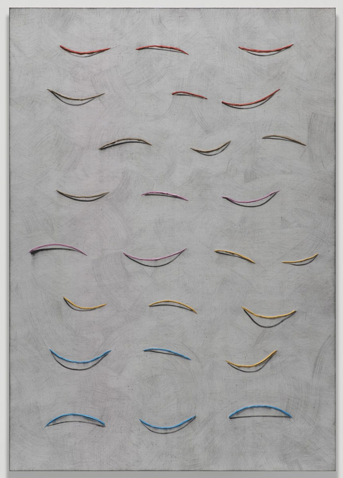 Alex Olson, Proposal 19, 2013, Oil and modelling paste on linen, 154.9 x 109.2 x 1.9 cm