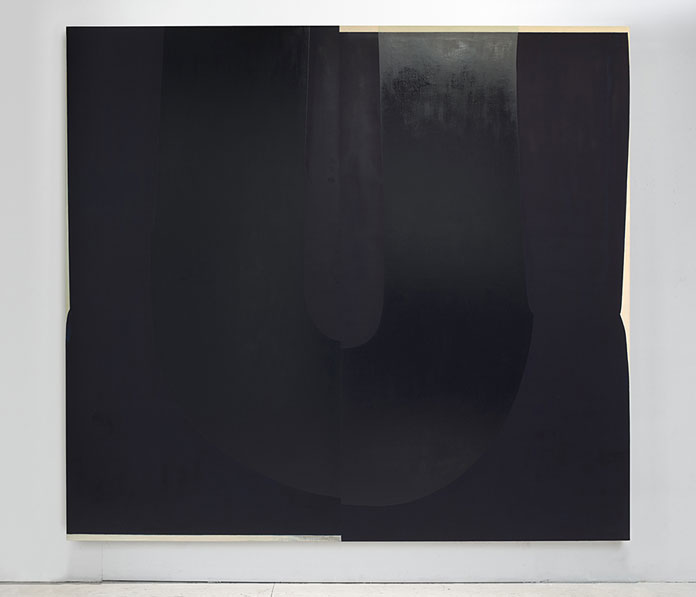 Nathlie Provosty – Doubleu (Straw Man). Oil on linen, 84 x 92 (213 x 234 cm), 2014