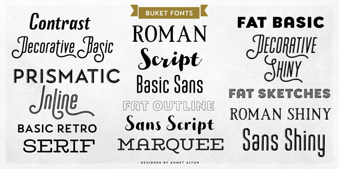 Buket, a multiple classification font collection by Ahmet Altun.