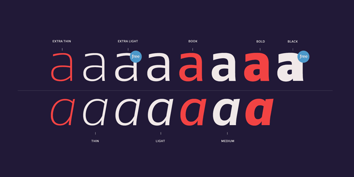 Cormac typeface, Diverse weights plus matching Italics.